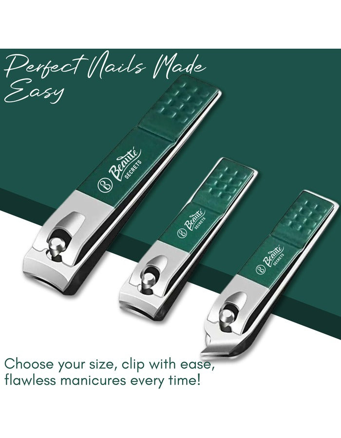 Beauté Secrets Nail Cutter Set - 12-Piece Ultra Sharp Nail Clipper Set with Nail File for Men & Women
