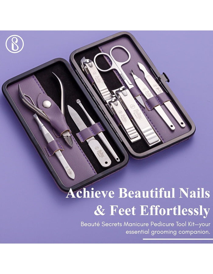 Beauté Secrets 10-Piece Nail Cutter Set – Premium Manicure Pedicure Kit for Women & Men