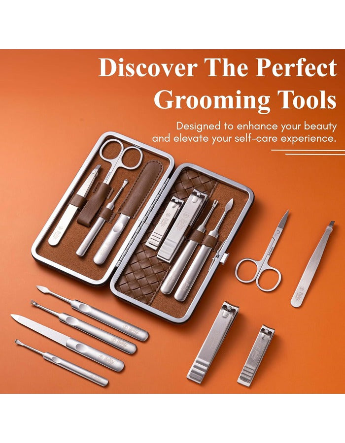 Beauté Secrets Nail Clipper Set 8-Piece Premium Manicure Pedicure Kit – Luxury Grooming Kit with Nail Cutters