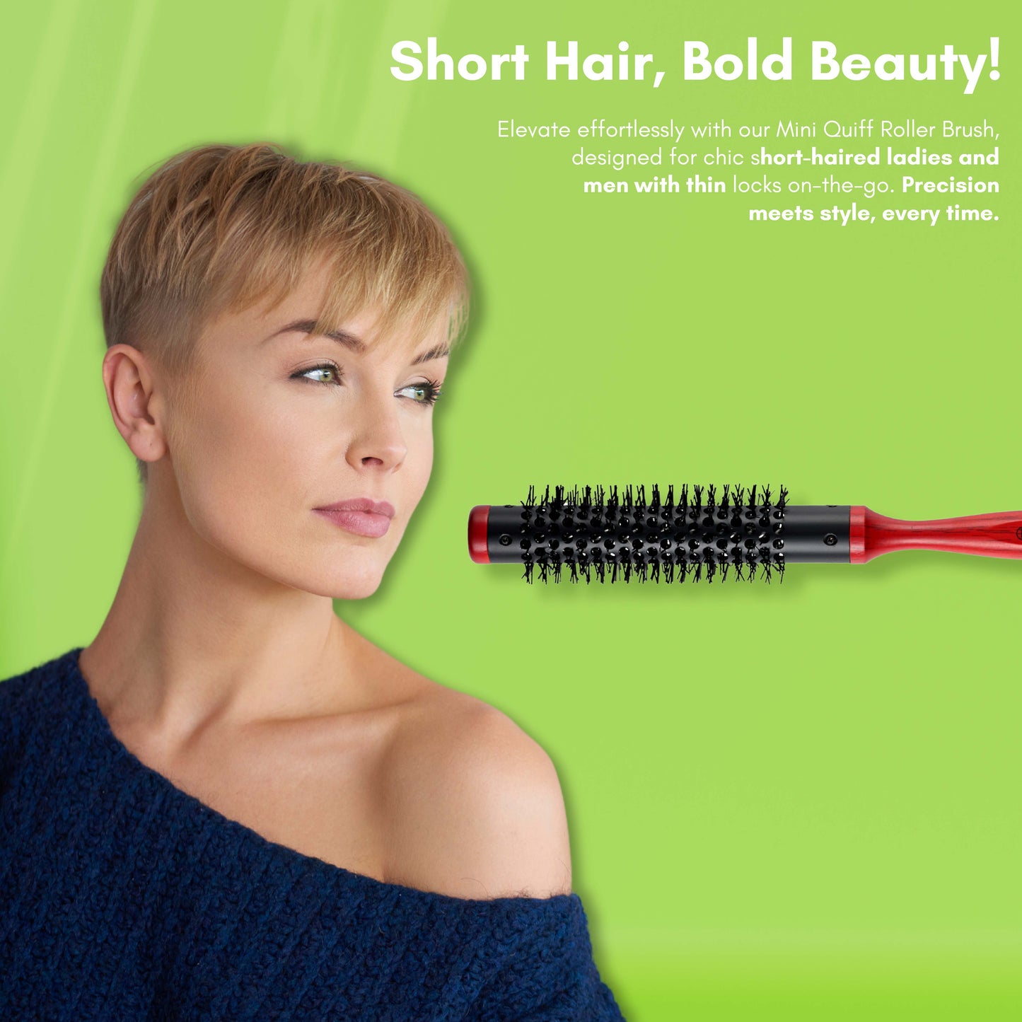 Beauté Secrets Small Round Brush for Blow Drying, 0.75 Inch Mini Quiff Roller Brush