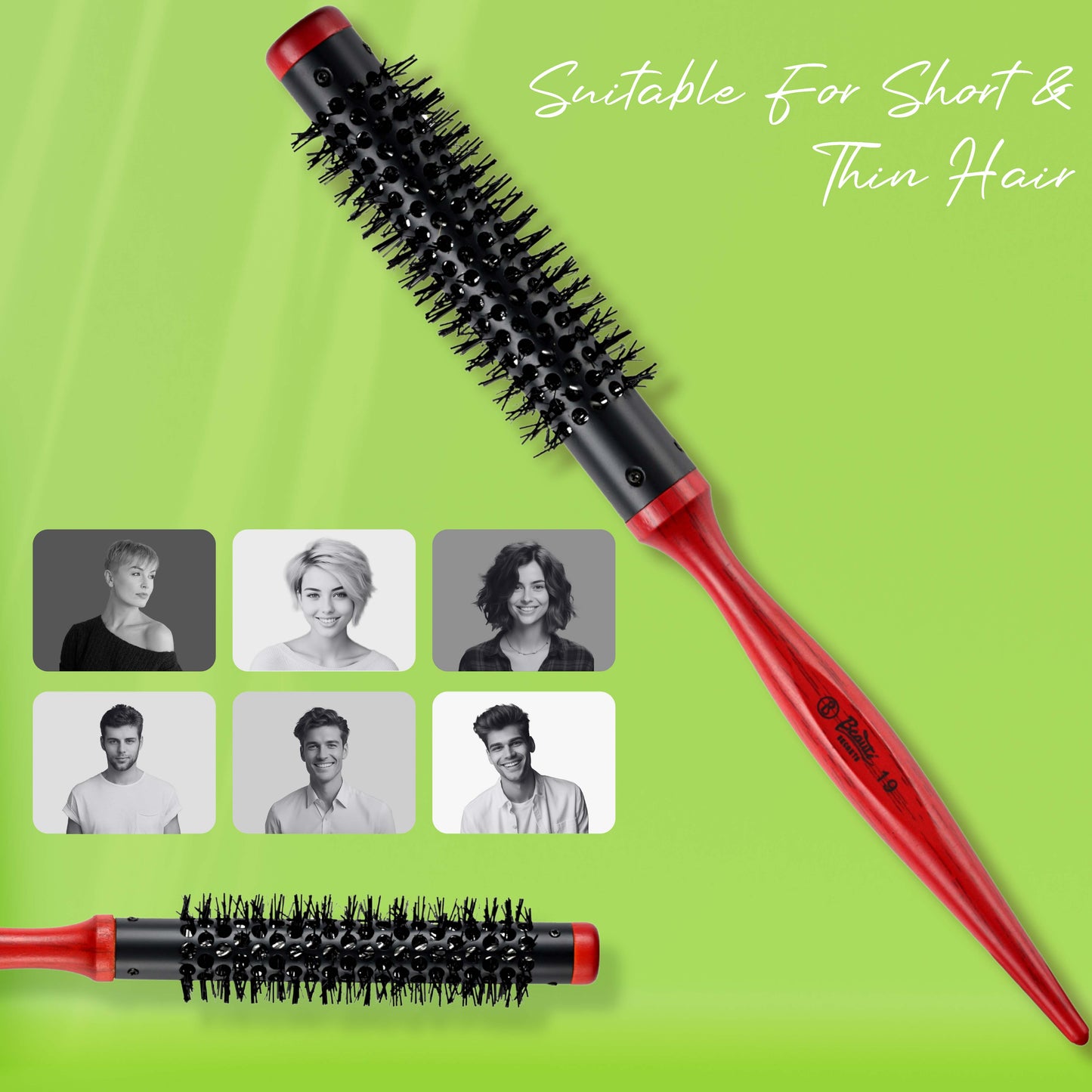 Beauté Secrets Small Round Brush for Blow Drying, 0.75 Inch Mini Quiff Roller Brush