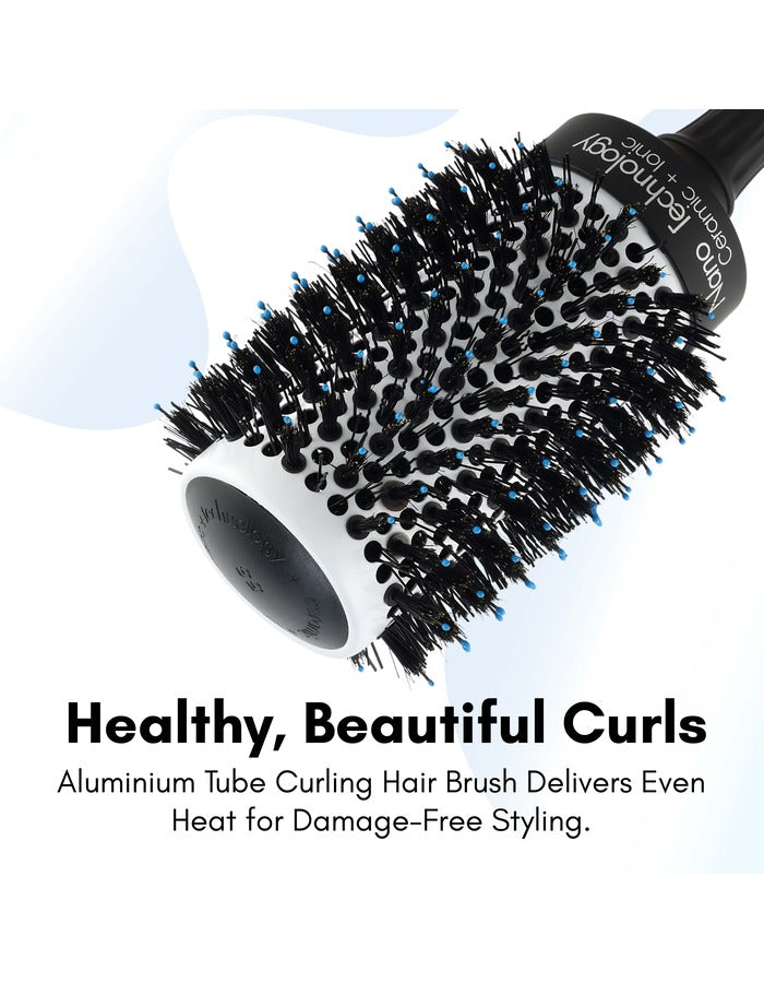 Beauté Secrets Boar Bristles Round Hair Brush, Roller Hair brush for Blow Drying