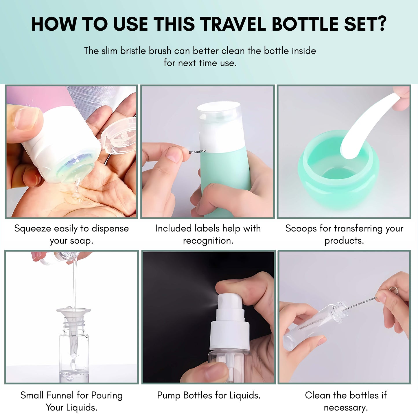 Beauté Secrets 13 Pcs Travel Bottles For Toiletries Containers Kit