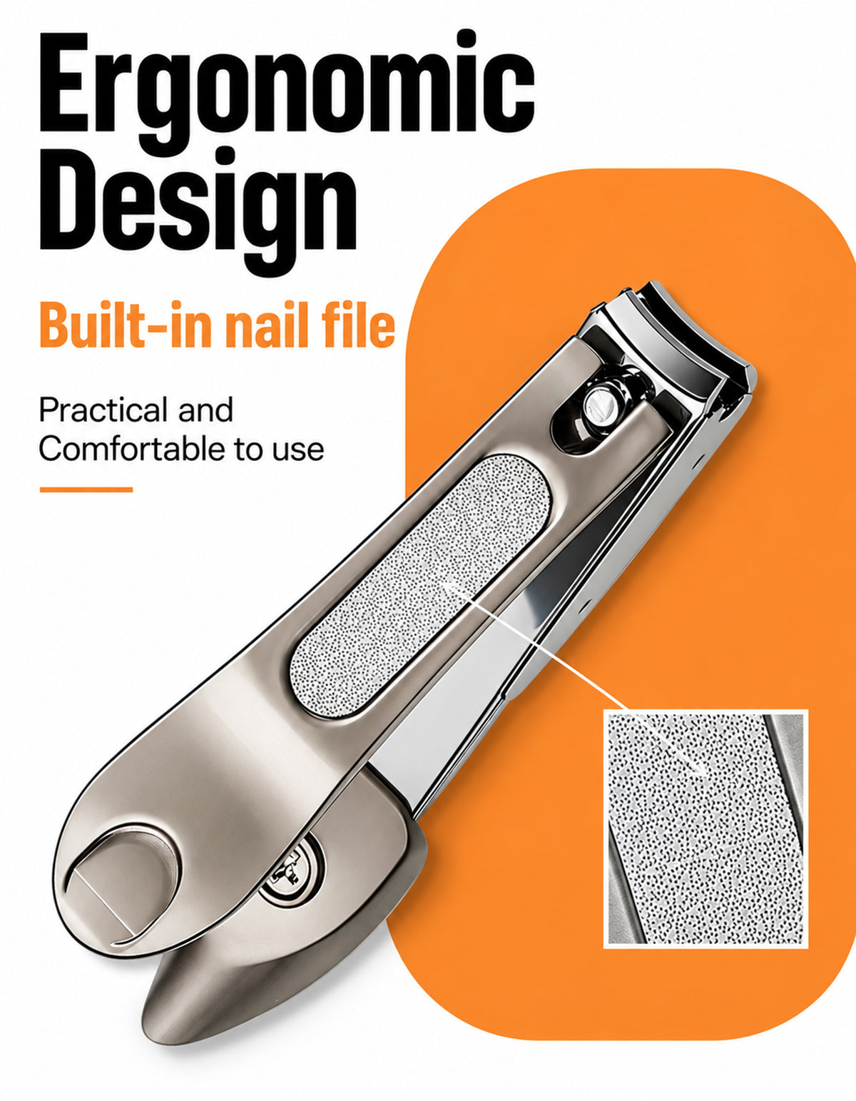 Beauté Secrets Nail Clippers with Nail File, Anti Splash Nail Clipper Set for Thick Nails,Medical Grade Stainless Steel Professional Nail Cutter,Sharp and Durable fingernail Clipper for Men and Women(Gold)