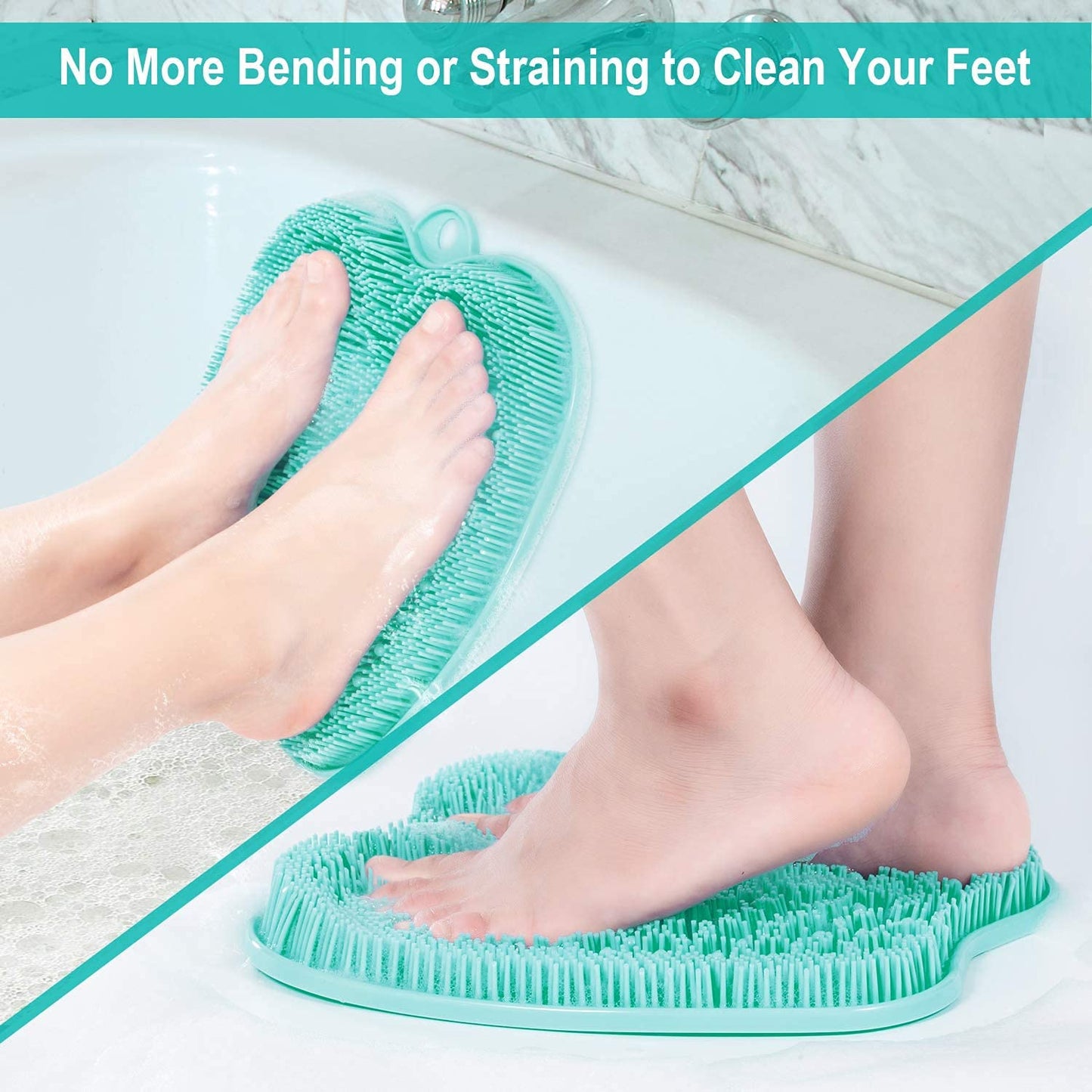 Beauté Secrets foot scrubber mat Cleans Massages Your Feet Without Bending