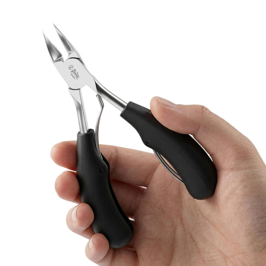 Beauté Secrets Toe Nail Clipper for Ingrown or Thick Toenails, Heavy Duty Toenail Trimmer Nail Clipper Pedicure Tool with Long Handle and Soft Grip for Seniors Black
