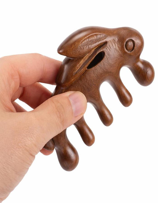 Beauté Secrets Wooden Scalp Massager for Hair Growth | Wood Head Scalp Massage Comb Tool – Gua Sha Hair Massager | Wooden Wide Tooth Comb Hair Massager | Head Massager for Scalp, Brown