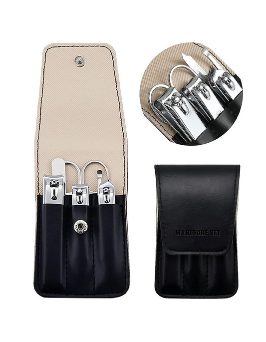 Beauté Secrets Nail Clipper Set – Nail Cutter Set, Manicure Pedicure Kit, Stainless Steel Nail Grooming Kit with PU Leather Case, Portable Travel Nail Kit for Men & Women