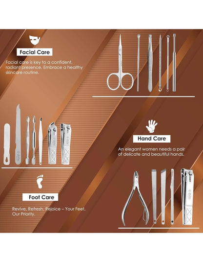 Beauté Secrets 18 Pieces Manicure Kit, Pedicure Tools for Feet, Nail Clipper
