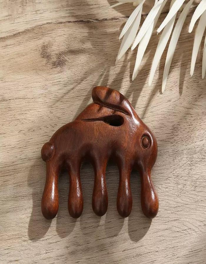 Beauté Secrets Wooden Scalp Massager for Hair Growth | Wood Head Scalp Massage Comb Tool – Gua Sha Hair Massager | Wooden Wide Tooth Comb Hair Massager | Head Massager for Scalp, Brown