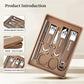 Beauté Secrets Nail Cutter Set | Manicure Pedicure Kit | Nail Grooming Set | Nail Care Kit | Stainless Steel Nail Cutter | Professional Manicure Set | Pedicure Tools Kit for Men & Women, Brown