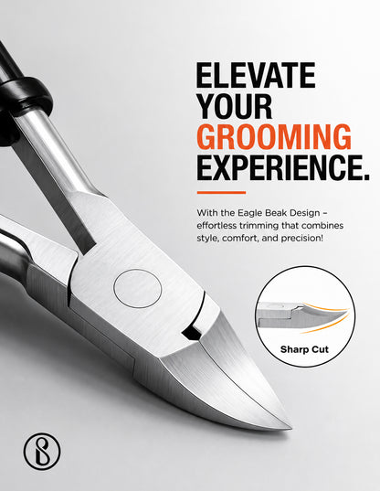Beauté Secrets Toe Nail Clipper for Ingrown or Thick Toenails, Heavy Duty Toenail Trimmer Nail Clipper Pedicure Tool with Long Handle and Soft Grip for Seniors Black