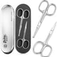 Beauté Secrets Nose Hair Scissors & Grooming Set (Pack of 2) – Ear, Facial, Eyebrow, Beard & Moustache Scissors with Storage Box