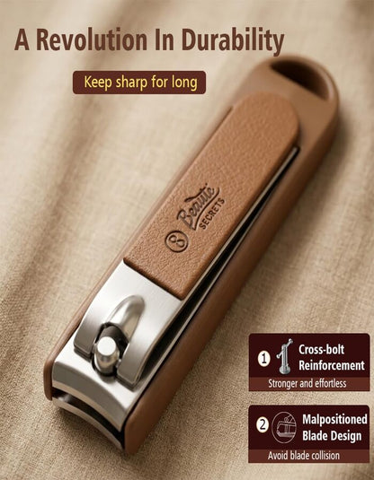 Beauté Secrets Nail Cutter Set | Manicure Pedicure Kit | Nail Grooming Set | Nail Care Kit | Stainless Steel Nail Cutter | Professional Manicure Set | Pedicure Tools Kit for Men & Women, Brown