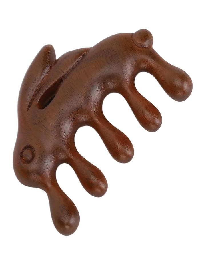 Beauté Secrets Wooden Scalp Massager for Hair Growth | Wood Head Scalp Massage Comb Tool – Gua Sha Hair Massager | Wooden Wide Tooth Comb Hair Massager | Head Massager for Scalp, Brown