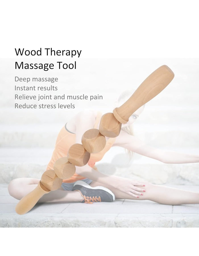 Beauté Secrets Wooden Anti Cellulite Massager & Lymphatic Drainage Massage Tool | Wood Therapy (Maderoterapia) Body Sculpting Tool
