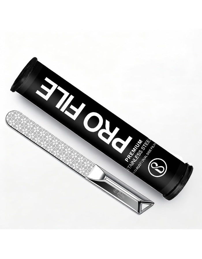 Beauté Secrets Premium Stainless Steel Nail File with Protective Case | Professional Double-Sided Nail Filer for Smooth Shaping For Women & Men
