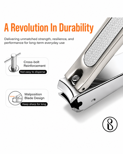 Beauté Secrets Nail Clippers with Nail File, Anti Splash Nail Clipper Set for Thick Nails,Medical Grade Stainless Steel Professional Nail Cutter,Sharp and Durable fingernail Clipper for Men and Women(Gold)