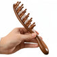 Beauté Secrets Wooden Scalp Massager Hair Growth Brush | Sandalwood Head Massager & Stress Relief Comb Brown