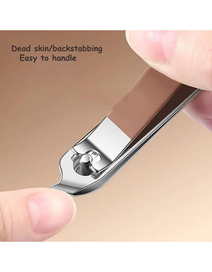 Beauté Secrets Nail Cutter Set | Manicure Pedicure Kit | Nail Grooming Set | Nail Care Kit | Stainless Steel Nail Cutter | Professional Manicure Set | Pedicure Tools Kit for Men & Women, Brown