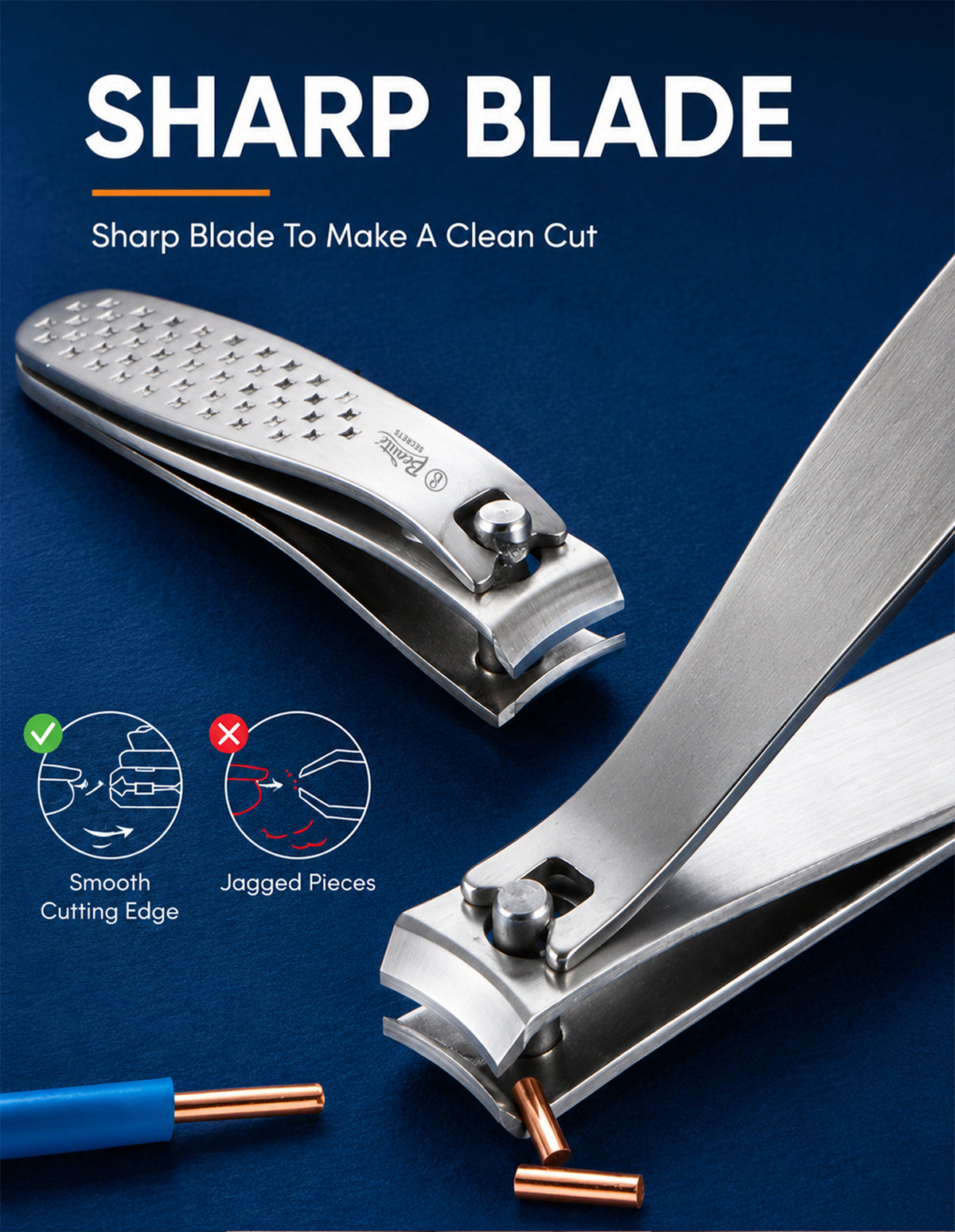 Beauté Secrets Nail Cutter - Professional Nail Clipper with Curved Blade