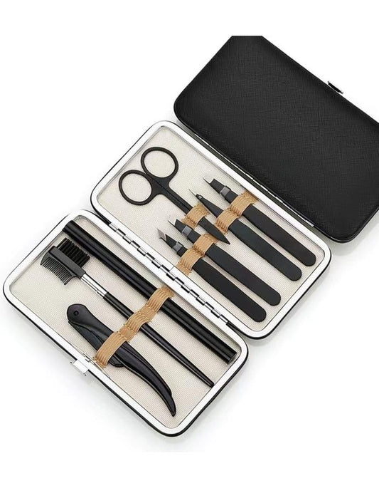 Beauté Secrets 8 Pcs Tweezers for Hair Remover, Eyebrow Plucker Kit,  Brush and Comb, Eyebrow Pencil, Face Razor for woman