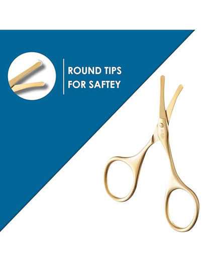 Beauté Secrets Scissors for Hair Cutting, Rounded Facial Hair Nasal Scissors