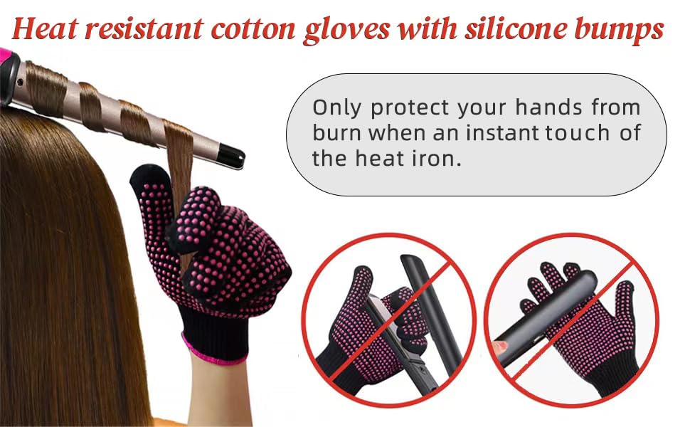 Beauté Secrets Heat Resistant Gloves with Silicone Professional Heat Proof Glove