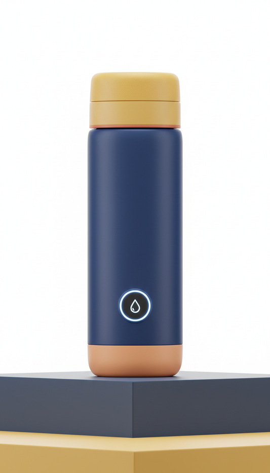 Smart insulated water bottle with LED display
