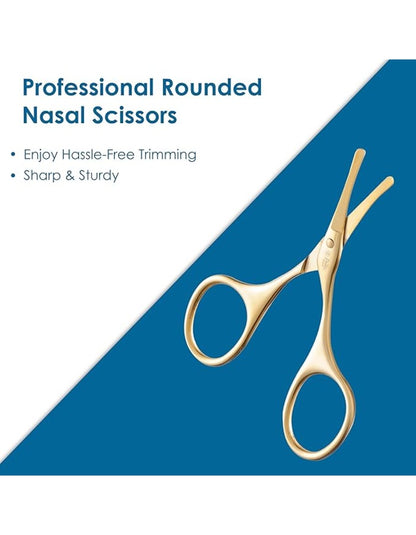 Beauté Secrets Scissors for Hair Cutting, Rounded Facial Hair Nasal Scissors