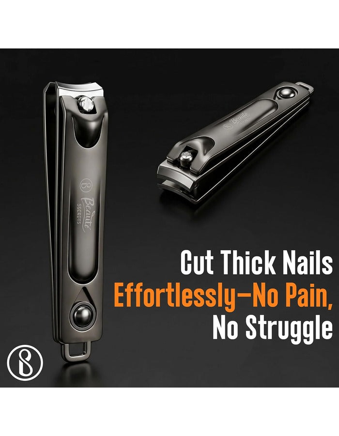 Beauté Secrets Adult Nail Cutter with Inbuilt Nail Filer | Premium Stainless Steel Nail Clipper | Ultra Sharp Heavy Duty Nail Trimmer for Men & Women | Professional Grooming Tool