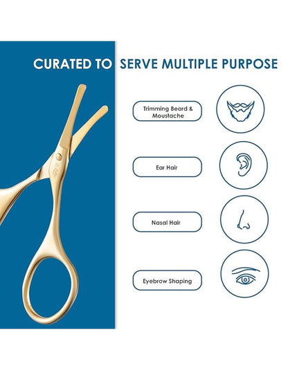 Beauté Secrets Scissors for Hair Cutting, Rounded Facial Hair Nasal Scissors