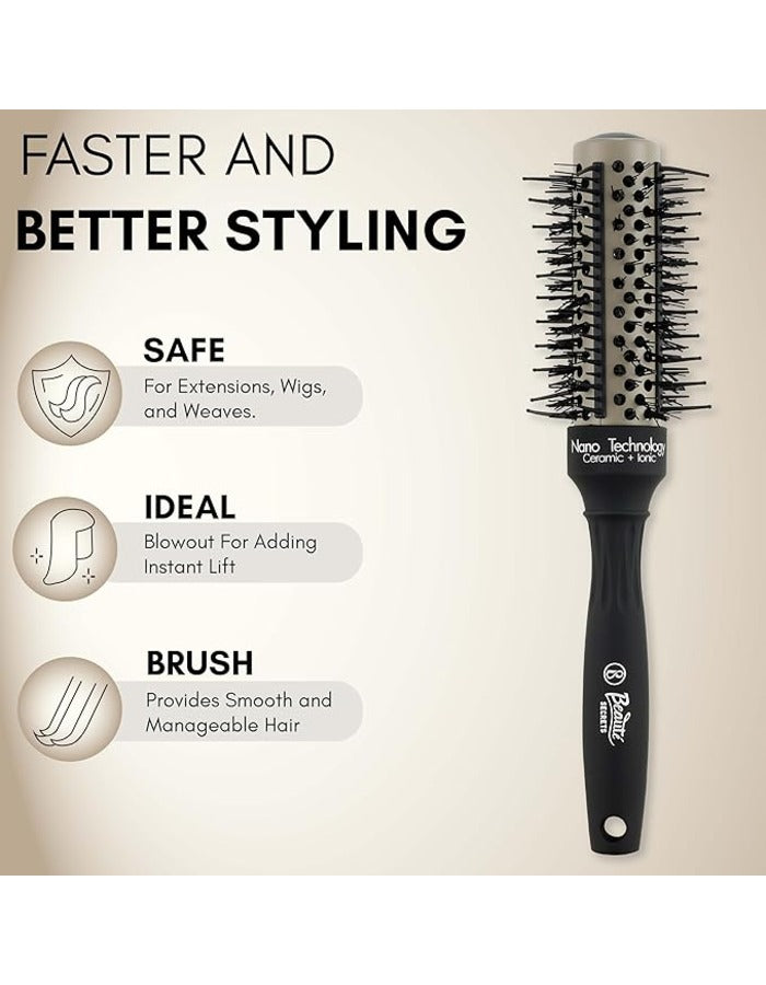 Beauté Secrets Super Gentle Round Brush for Blow Out - Salon Quality Hair Brushe