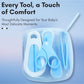 Beauté Secrets 6pcs Baby Nail Care Set | Baby Nail Cutter, Scissors, File, Nose Tweezers, Ear Pick & Bath Thermometer | New Born Grooming Kit
