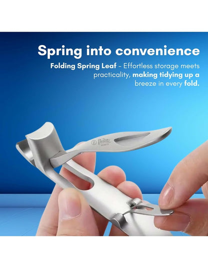Beauté Secrets Angled Head Nail Clippers for Seniors - Ergonomic Toenail Clipper for Thick Nails, Premium Steel Nail Cutter