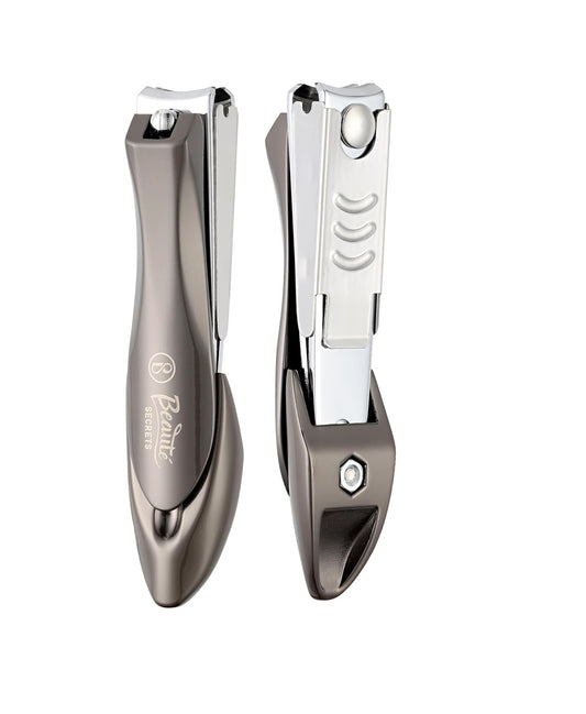 Beauté Secrets Stainless Steel Nail Cutter Clippers with Curved Blade and Nail File