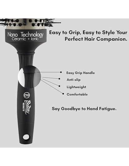 Beauté Secrets Super Gentle Round Brush for Blow Out - Salon Quality Hair Brushes