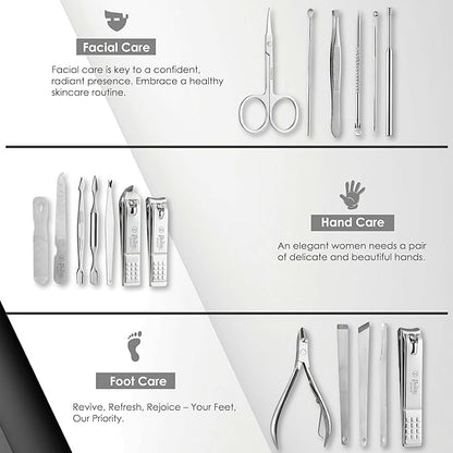 Beauté Secrets 18 in 1 Manicure Pedicure Kit with Nail Cutter