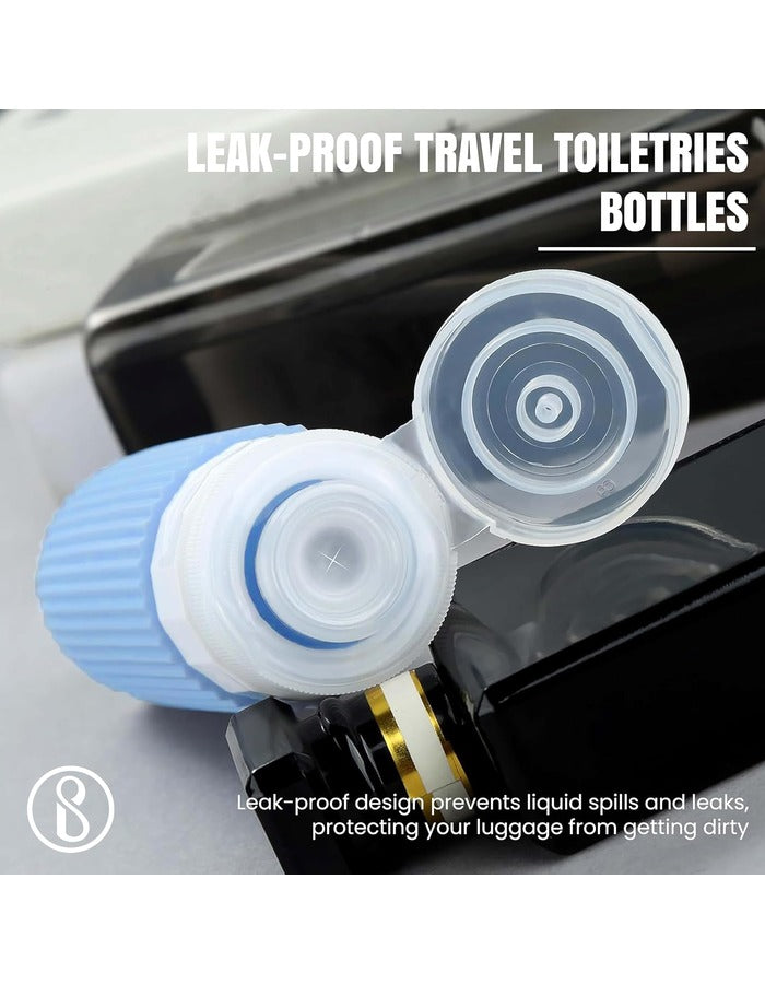 Beauté Secrets Reusable Travel Bottles Set (4 x 90ml) – Leakproof Silicone Squeezable Containers for Shampoo, Lotion & Toiletries | Refillable, TSA Approved, Multicolor