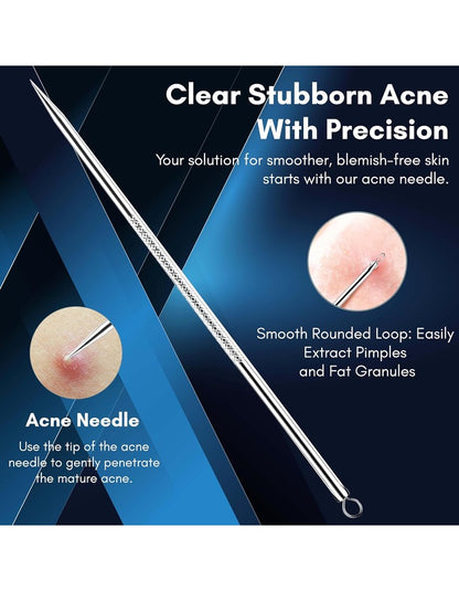 Beauté Secrets Blackhead Acne Removal Needle Kit 4 Pcs Cleaning Tools