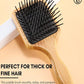 Beauté Secrets Wooden Paddle Hair Brush, Wooden scalp massager for hair growth, Smooth Detangling Brush for Men & Women, Brown