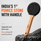 Beauté Secrets Double-Sided Pumice Stone Foot Scrubber with Wooden Handle | Callus Remover for Feet | Dead Skin & Cracked Heel Remover