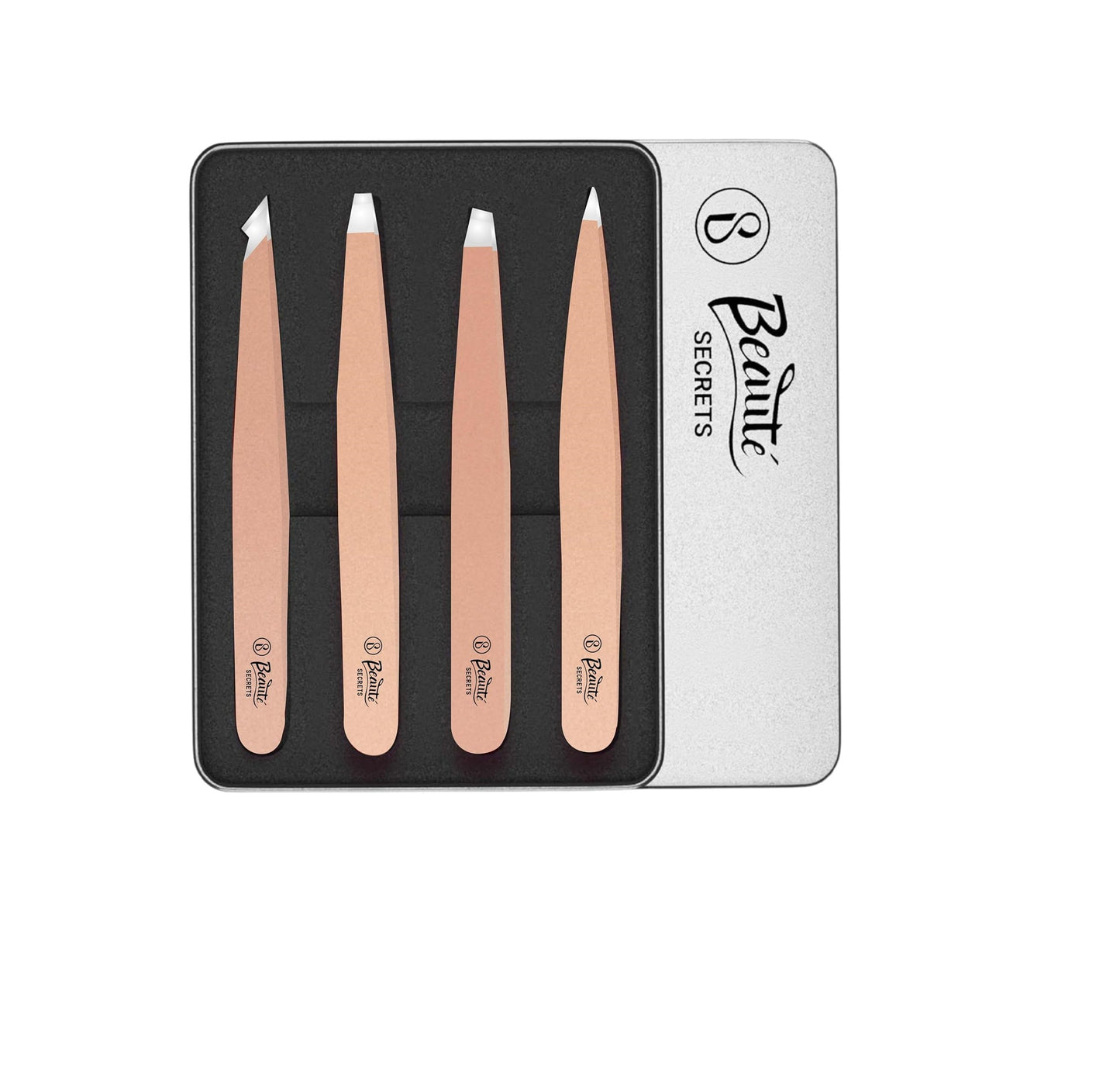 Beauté Secrets Luxury Tweezers Set - Professional Stainless Steel Tweezers, Best Precision Tweezers for Eyebrows