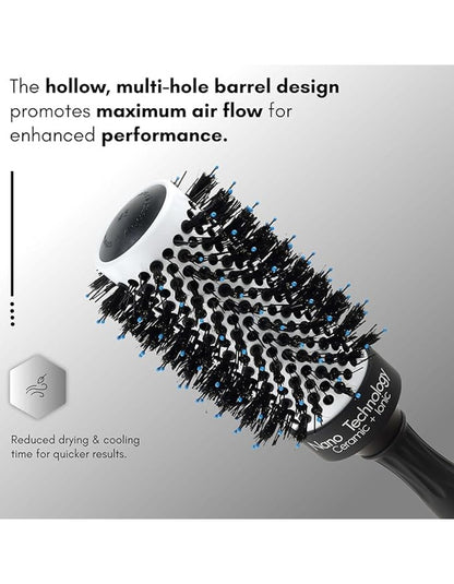 Beauté Secrets 43 mm Round Hair Dryer Brush with Boar and Nylon Bristles