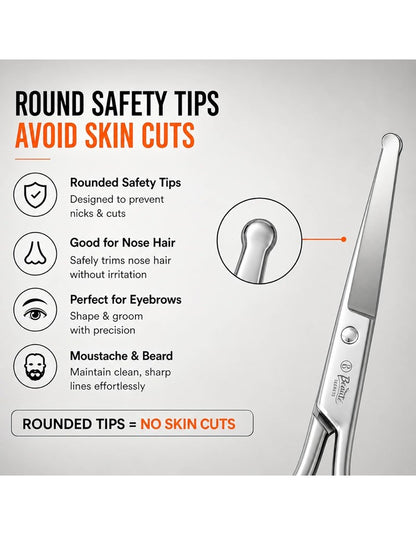 Beauté Secrets Nasal Safety Personal Grooming Scissors with Blunt Round Tip
