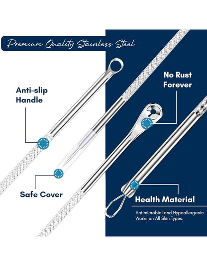 Beauté Secrets Blackhead Remover Pimple Extractor Tool, Acne Removal Kit