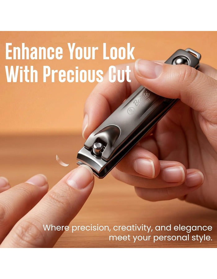 Beauté Secrets Adult Nail Cutter with Inbuilt Nail Filer | Premium Stainless Steel Nail Clipper | Ultra Sharp Heavy Duty Nail Trimmer for Men & Women | Professional Grooming Tool
