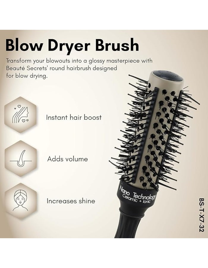 Beauté Secrets Super Gentle Round Brush for Blow Out - Salon Quality Hair Brushe