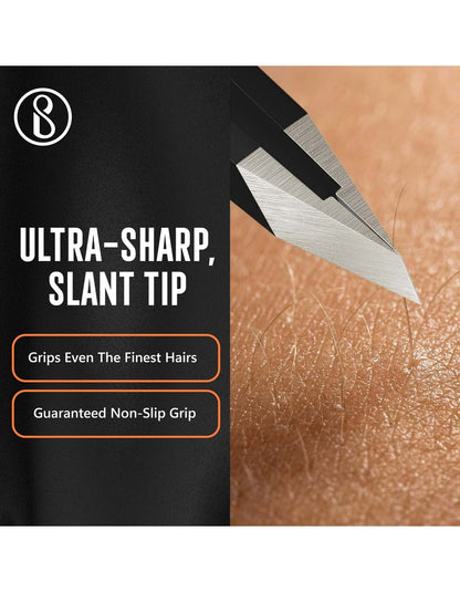 Beauté Secrets Tweezers Set Great Precision Plucker for Facial Hair, Splinter and Ingrown Hair Removal