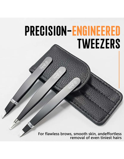 Beauté Secrets Tweezers Set Great Precision Plucker for Facial Hair, Splinter and Ingrown Hair Removal